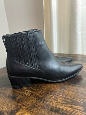 Rockport Truetech Black Leather Ankle Boots Sz 8